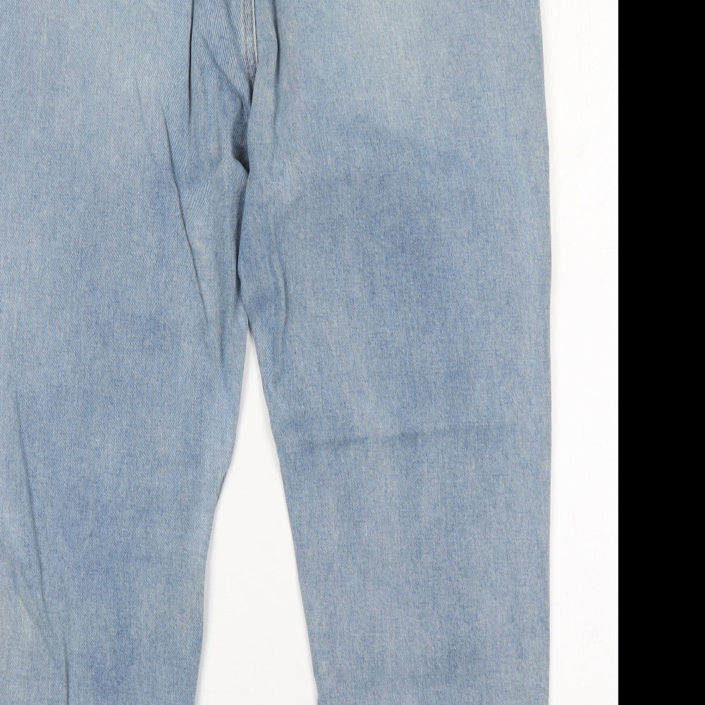 Missguided Womens Blue  Cotton Mom Jeans Size 16 L28 in Regular