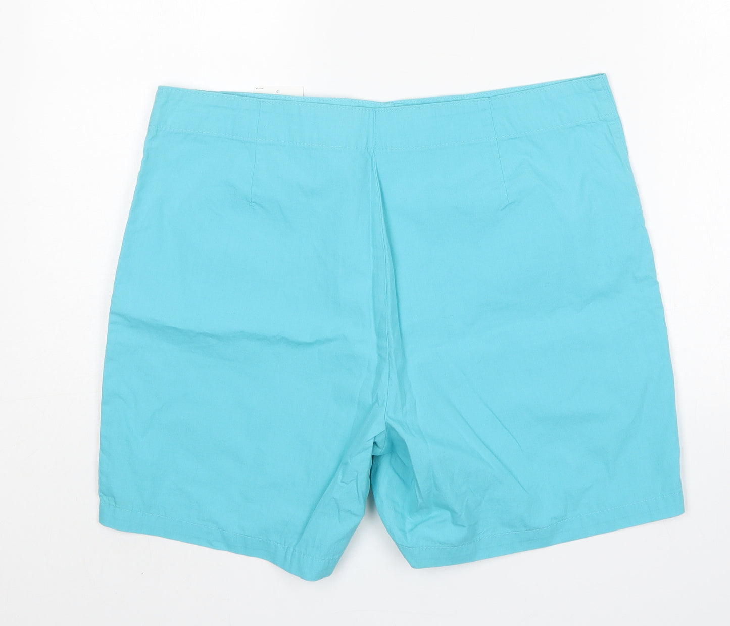 M&S Womens Blue  Cotton Chino Shorts Size 14 L7 in Regular
