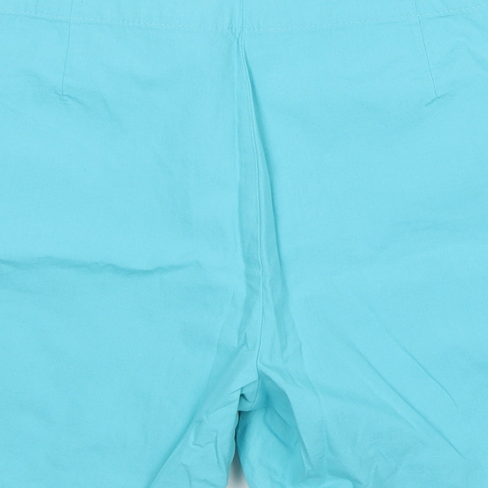 M&S Womens Blue  Cotton Chino Shorts Size 14 L7 in Regular