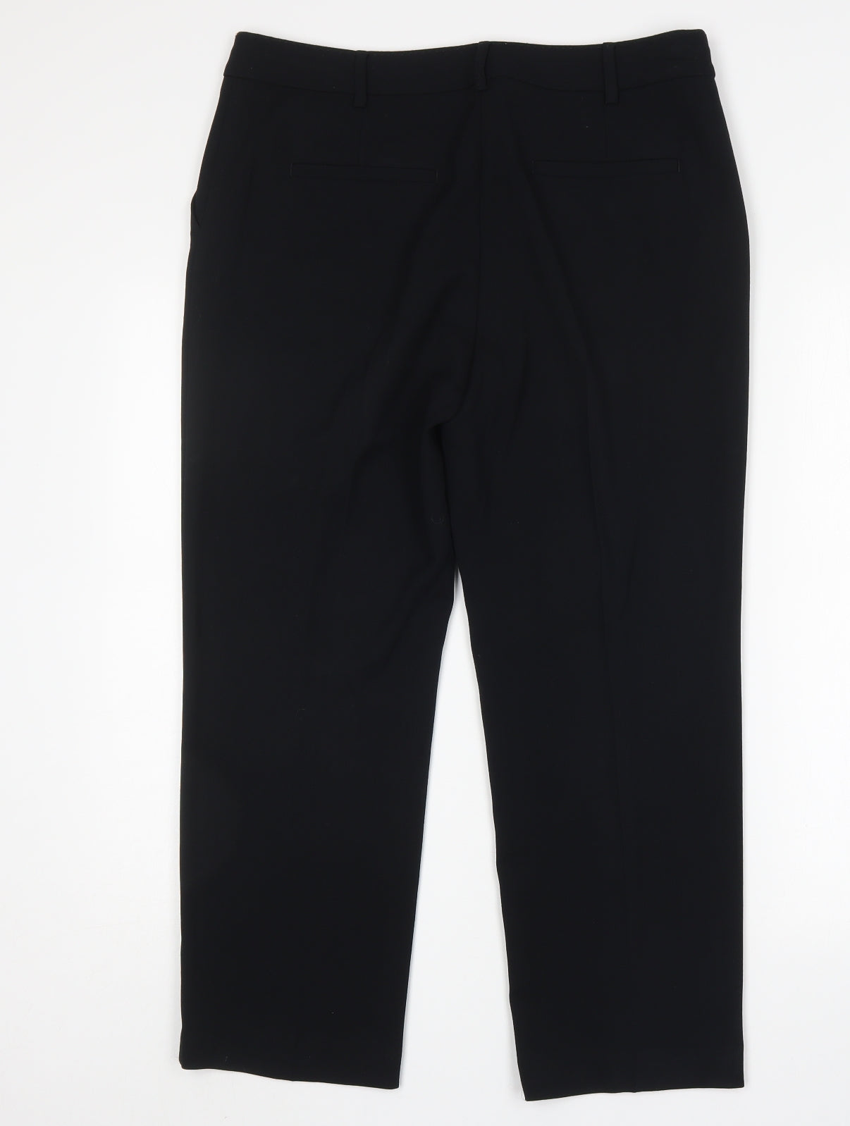 M&S Womens Black  Polyester Trousers  Size 12 L27 in Regular