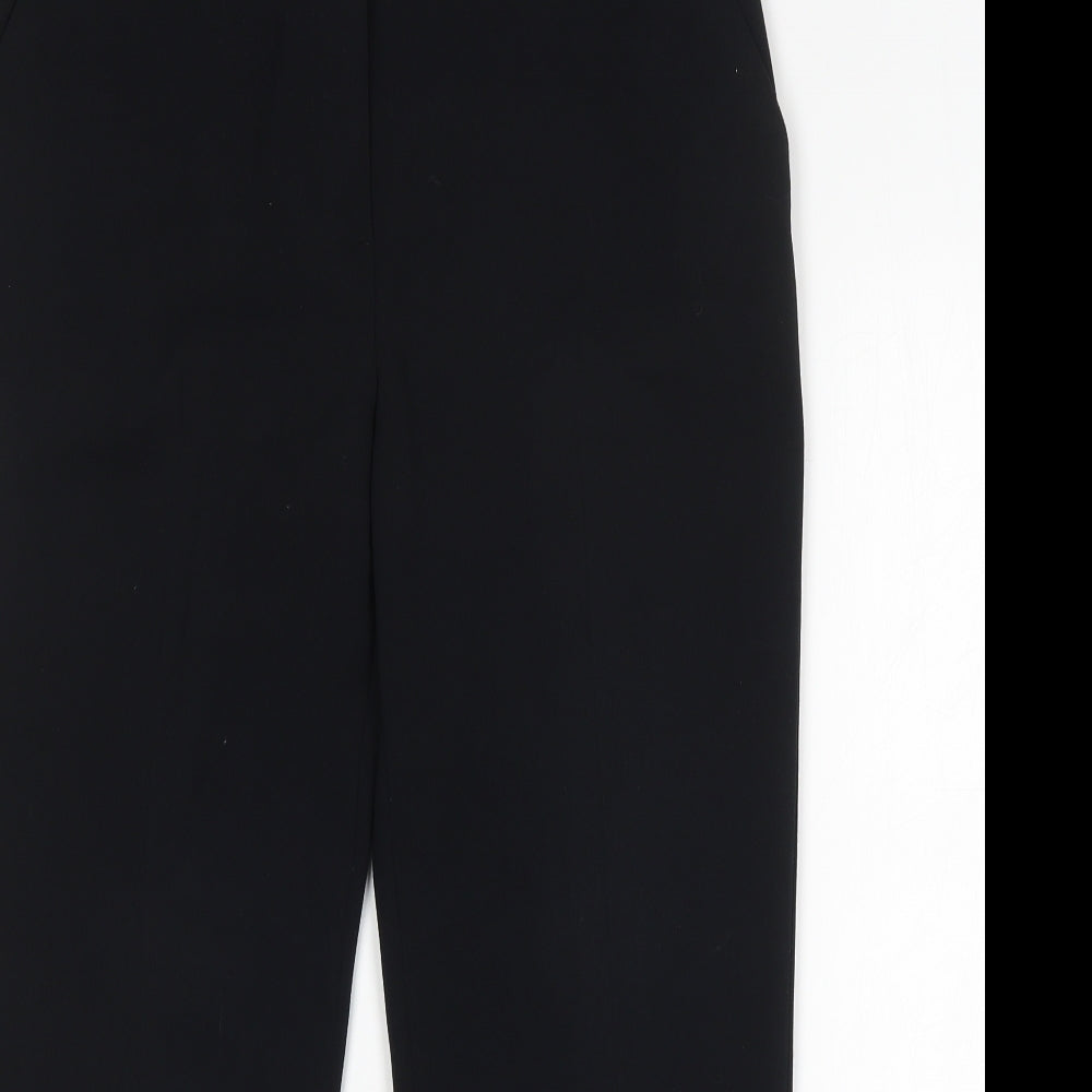 M&S Womens Black  Polyester Trousers  Size 12 L27 in Regular
