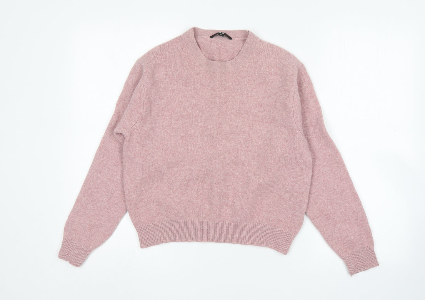 Uniqlo Womens Pink Round Neck  Wool Pullover Jumper Size S