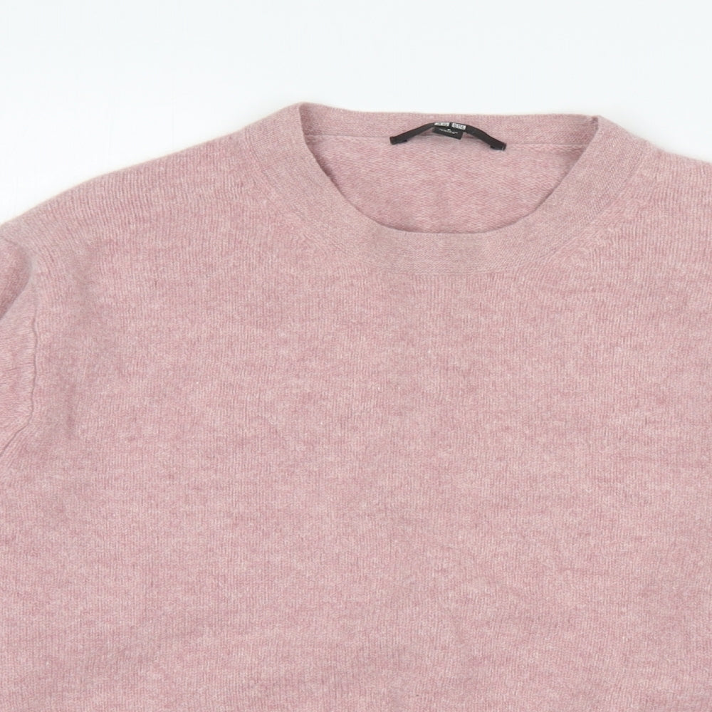 Uniqlo Womens Pink Round Neck  Wool Pullover Jumper Size S