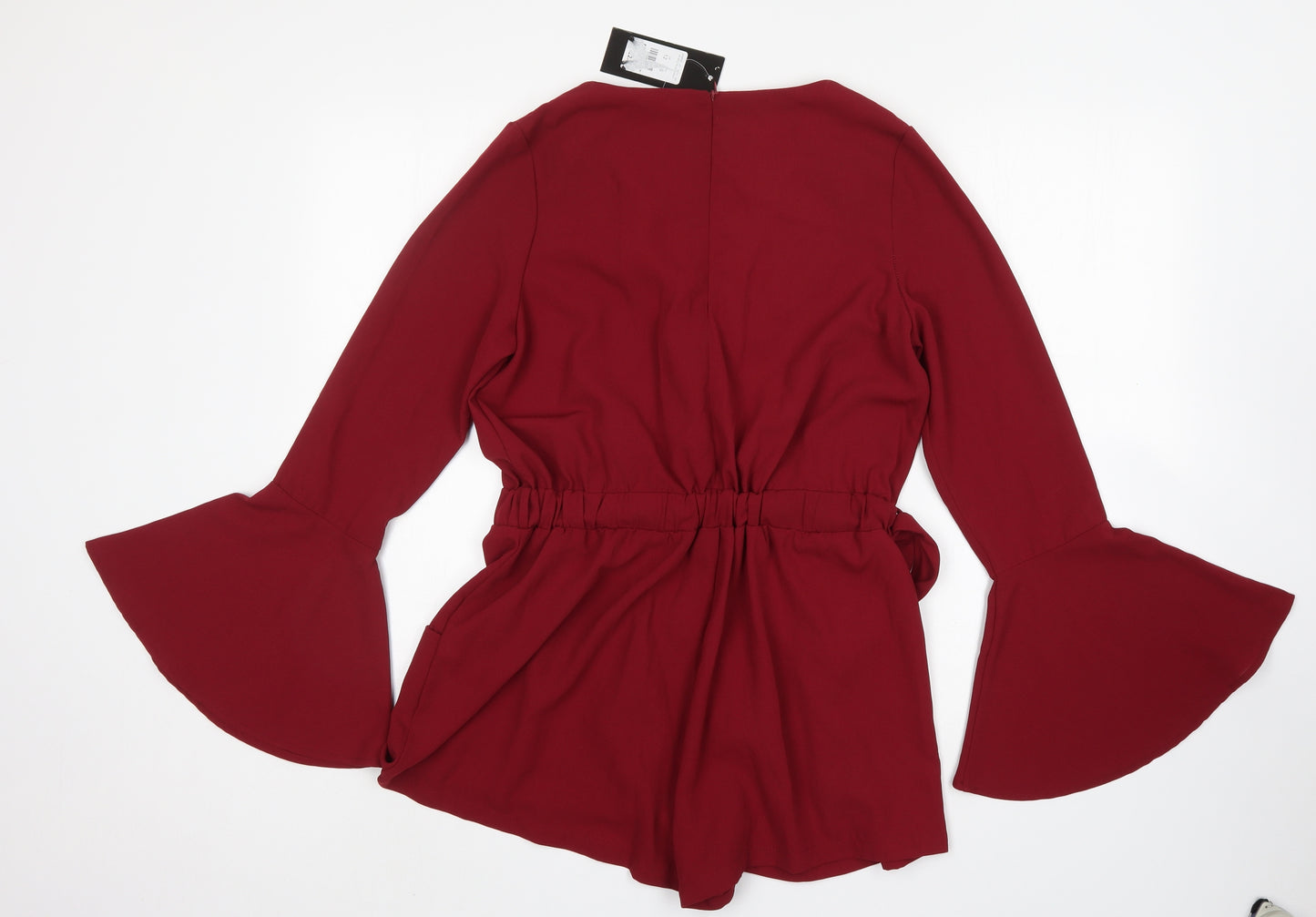 Cameo Rose Womens Red  Polyester Basic Blouse Size 12 V-Neck