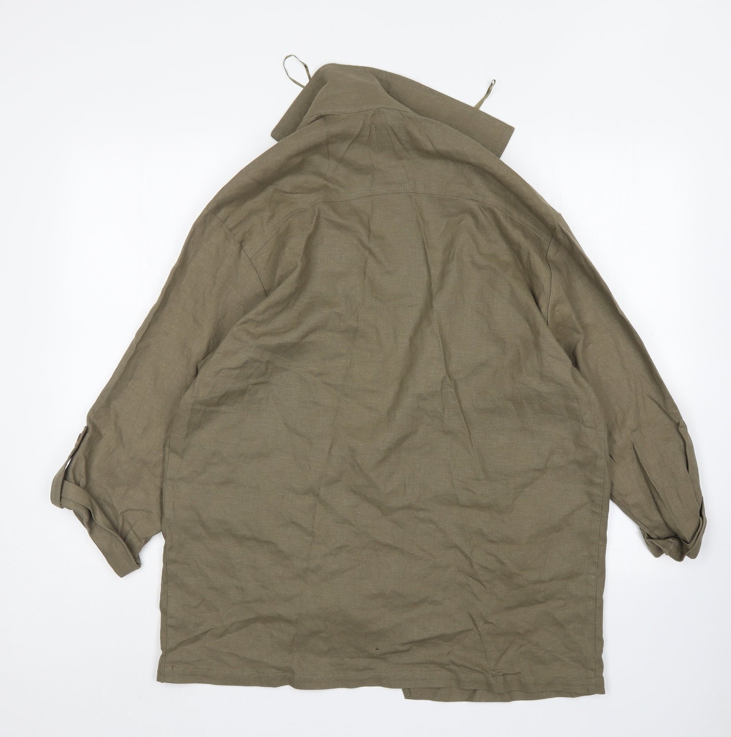 TU Womens Green  Linen Jacket Blazer Size 14