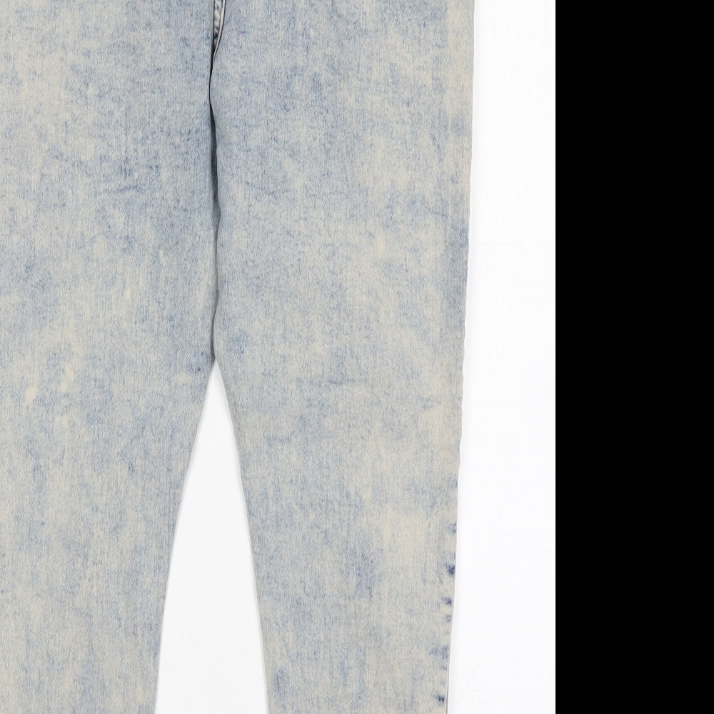 Boohoo Womens Blue  Cotton Skinny Jeans Size 16 L28 in Regular