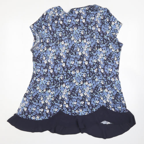 John Rocha Womens Multicoloured Floral Viscose Basic Blouse Size 20 Round Neck