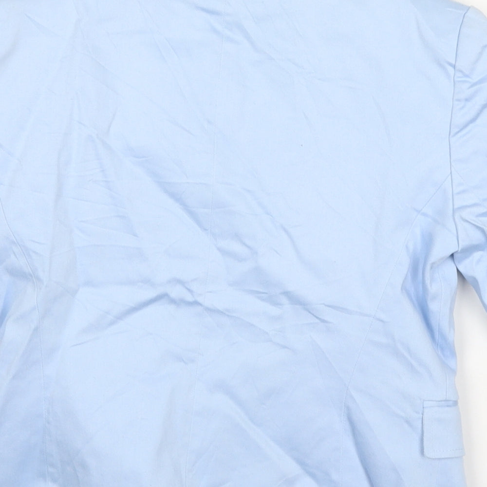 Select Womens Blue  Cotton Jacket Blazer Size 8