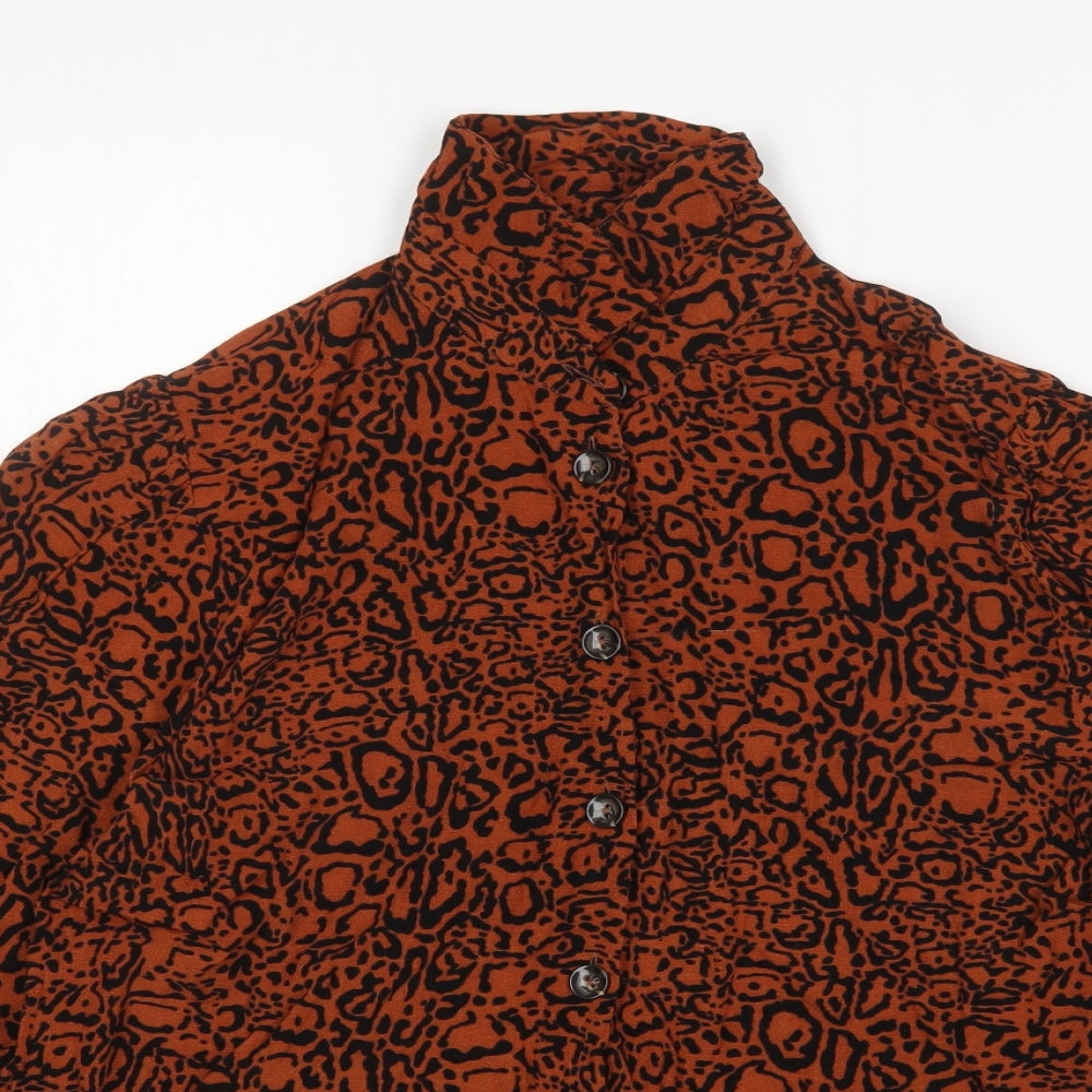 NEXT Womens Multicoloured Animal Print Viscose Basic Button-Up Size 18 Collared