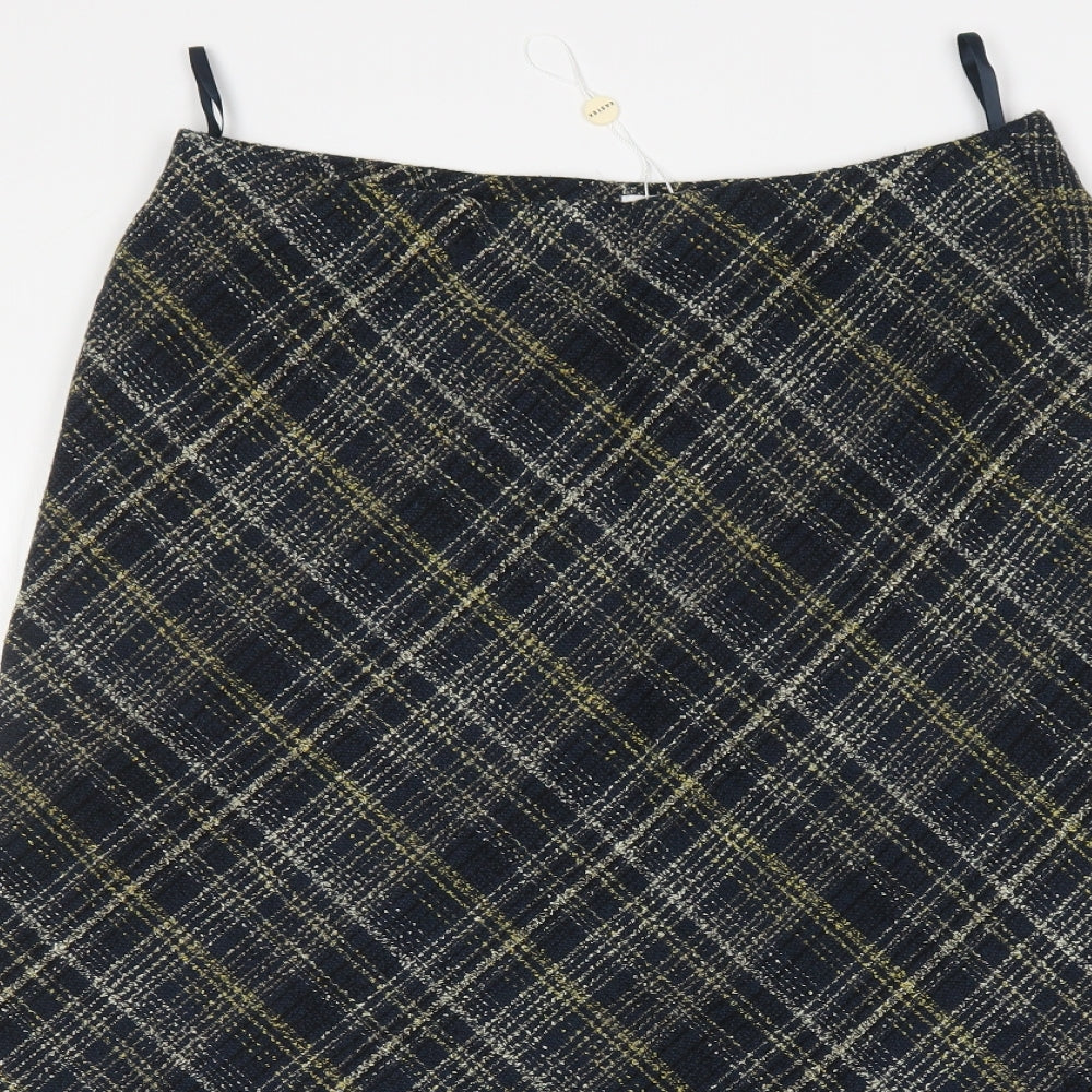 Eastex Womens Multicoloured Plaid Acrylic A-Line Skirt Size 12