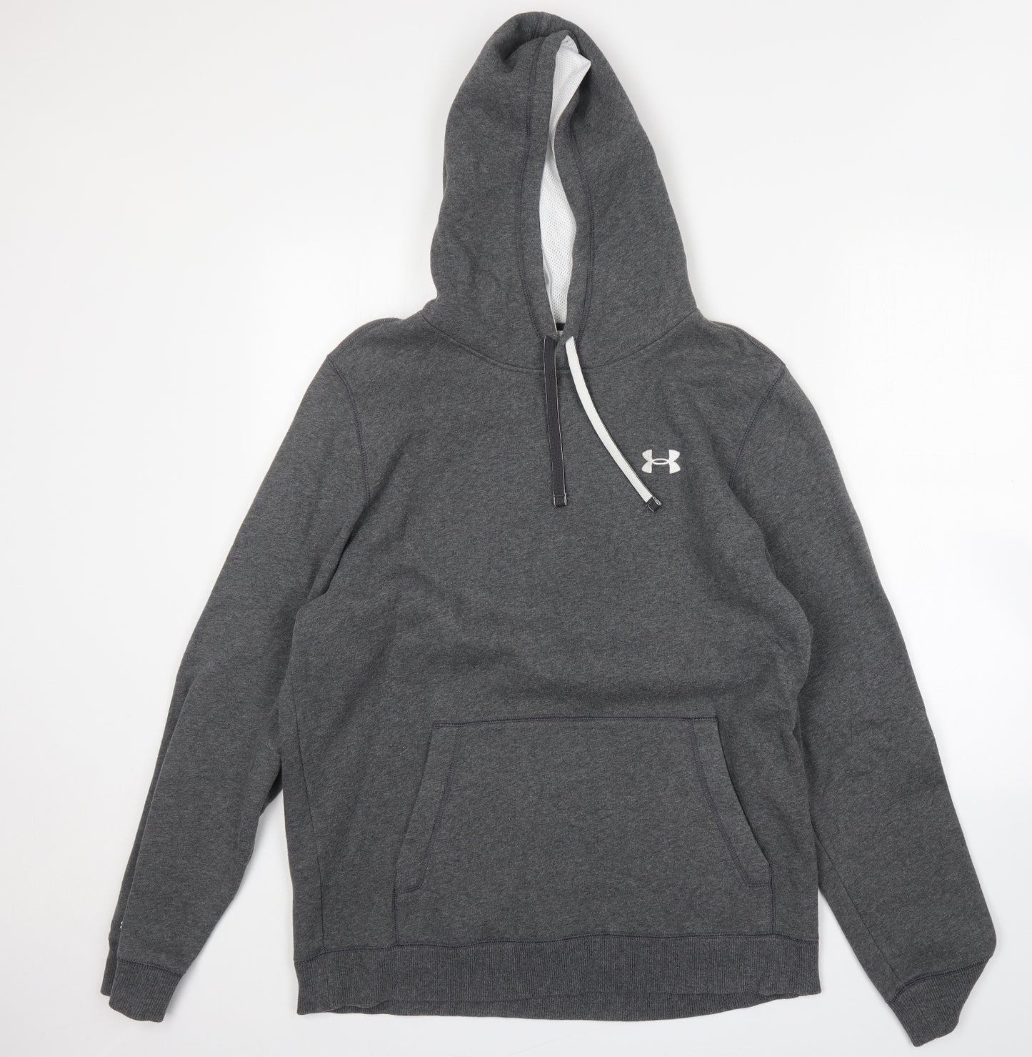 Under armour Mens Grey  Cotton Pullover Hoodie Size L