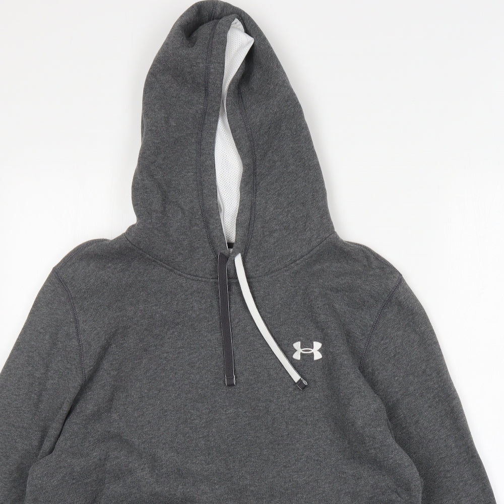 Under armour Mens Grey  Cotton Pullover Hoodie Size L