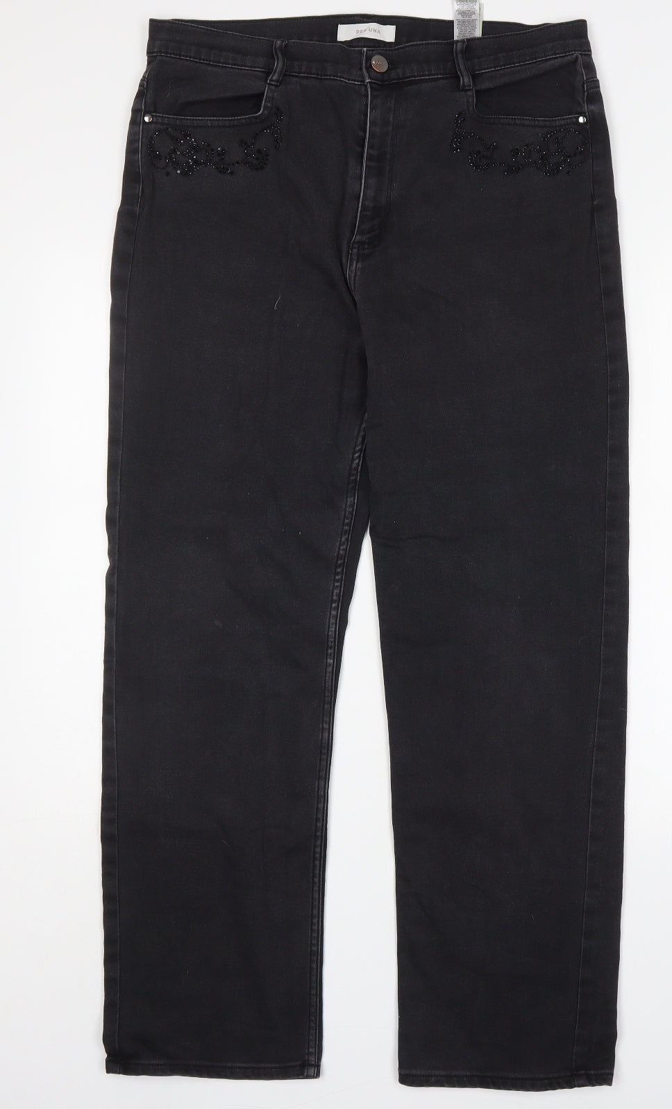 Per Una Womens Black  Cotton Skinny Jeans Size 16 L30 in Regular