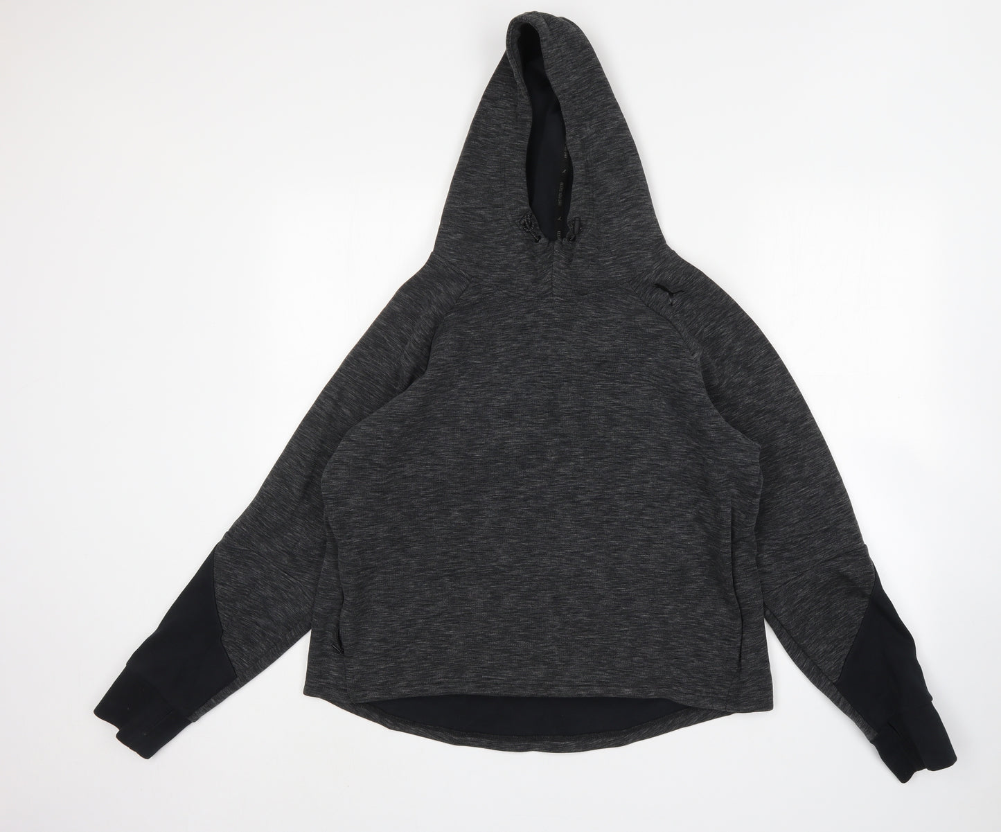 PUMA Womens Grey  Cotton Pullover Hoodie Size XL