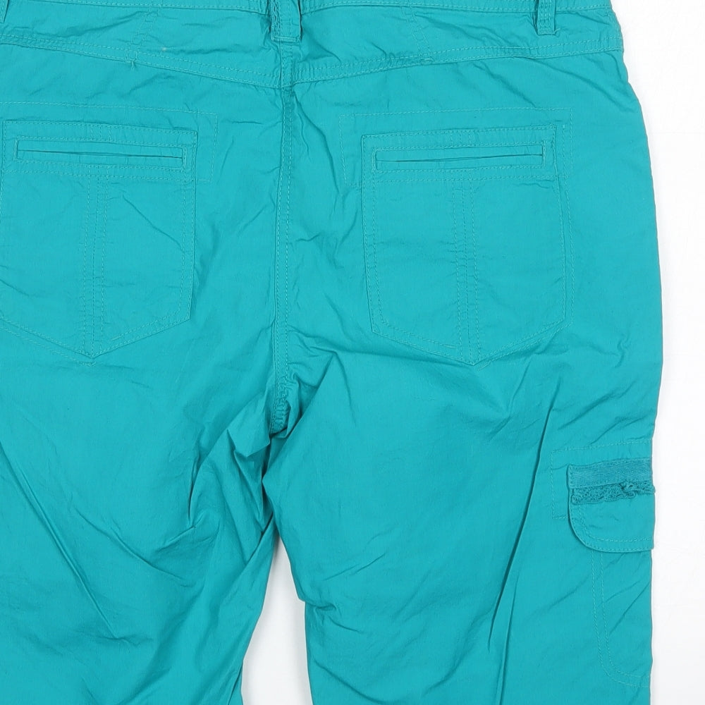 Papaya Womens Green  Cotton Cargo Shorts Size 14 L14 in Regular