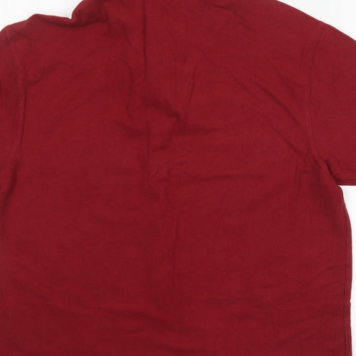 M&S Mens Red  Cotton  Polo Size M Collared