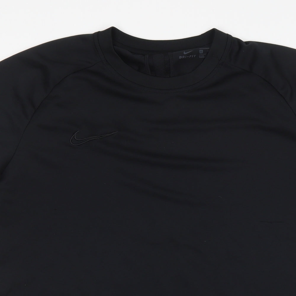 Nike Mens Black  Polyester Basic T-Shirt Size XL Round Neck