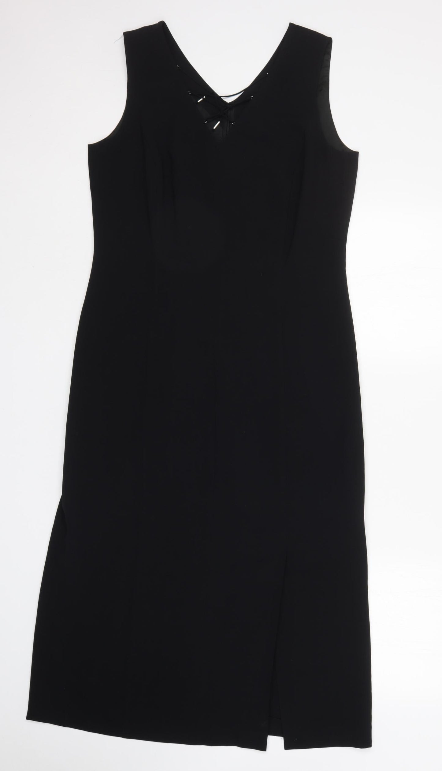 Cavita Womens Black  Polyester A-Line  Size 14  V-Neck