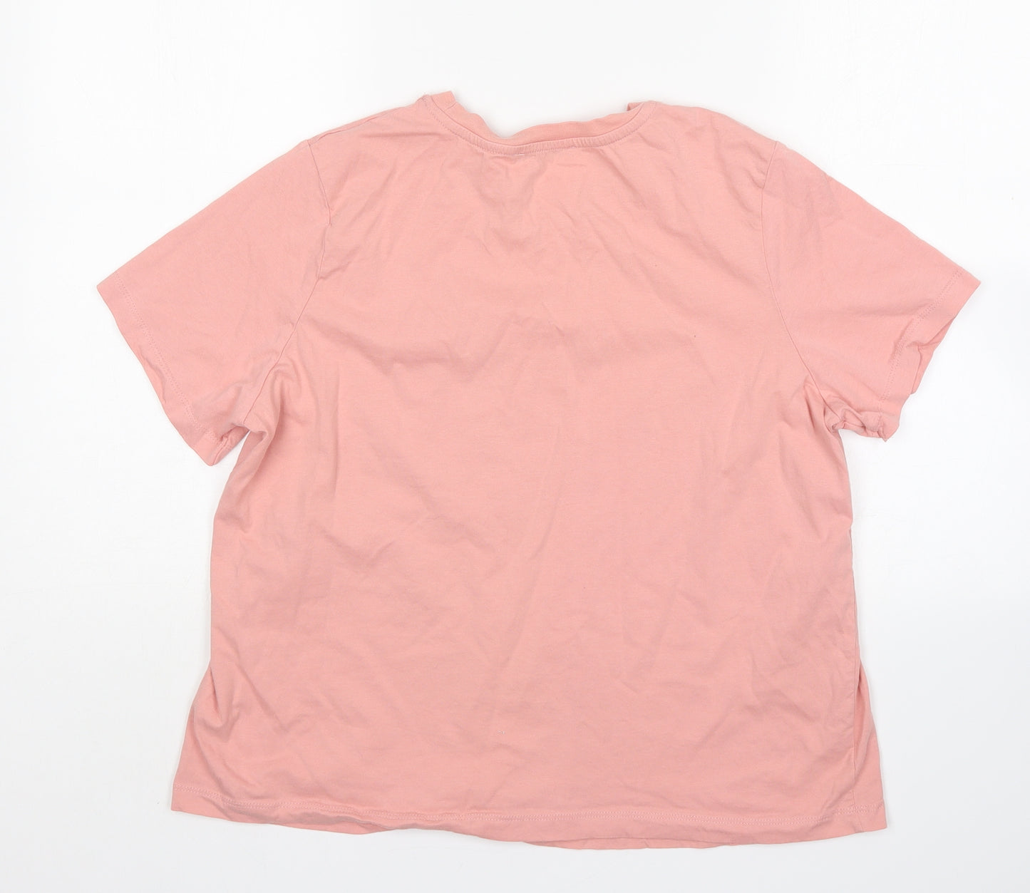 George Womens Pink  Cotton Basic T-Shirt Size 18 Round Neck