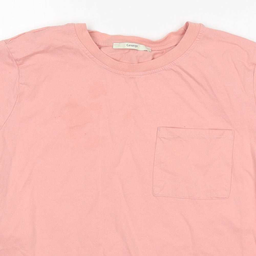George Womens Pink  Cotton Basic T-Shirt Size 18 Round Neck