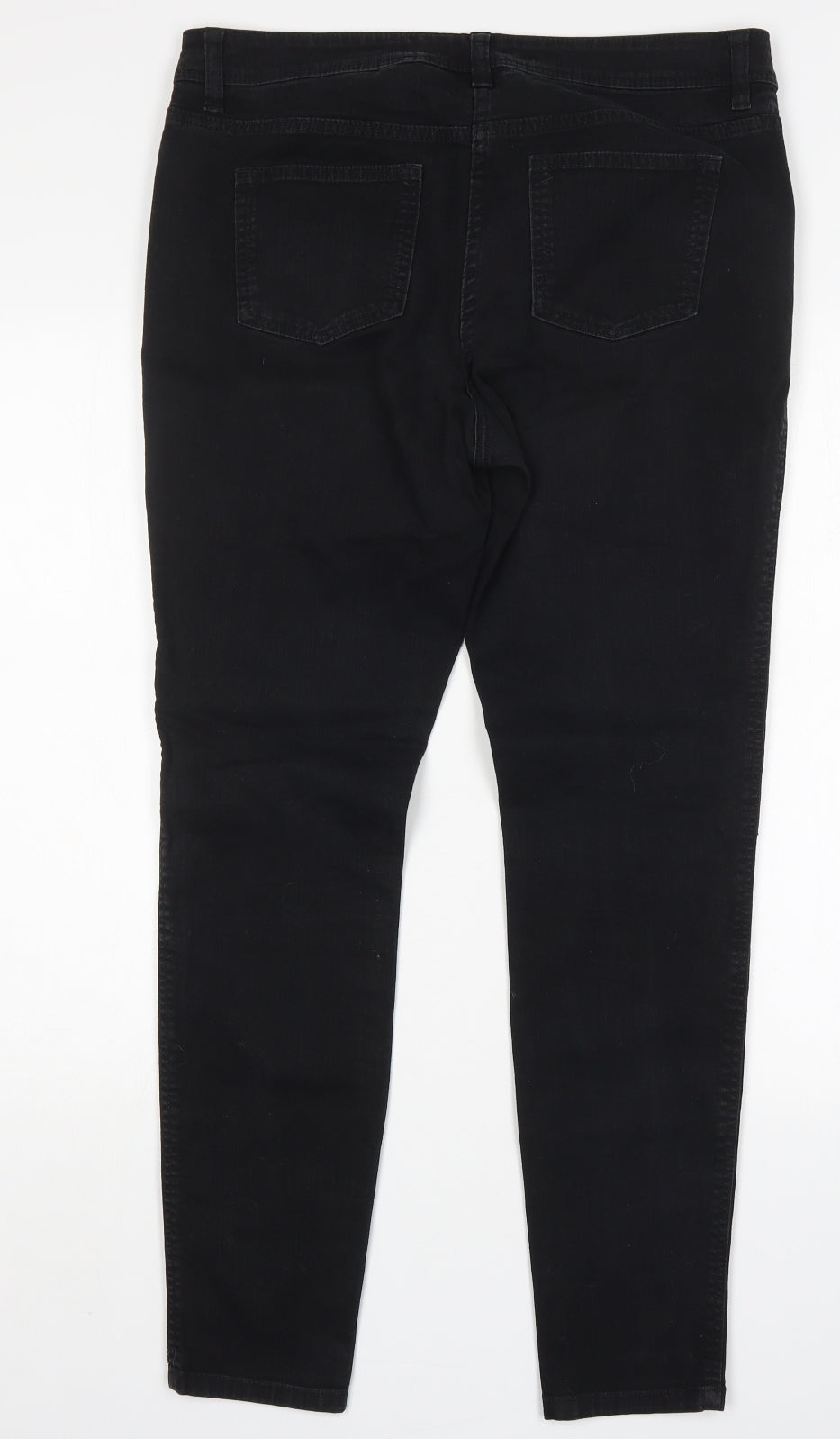 NEXT Womens Black  Cotton Skinny Jeans Size 14 L30 in Regular