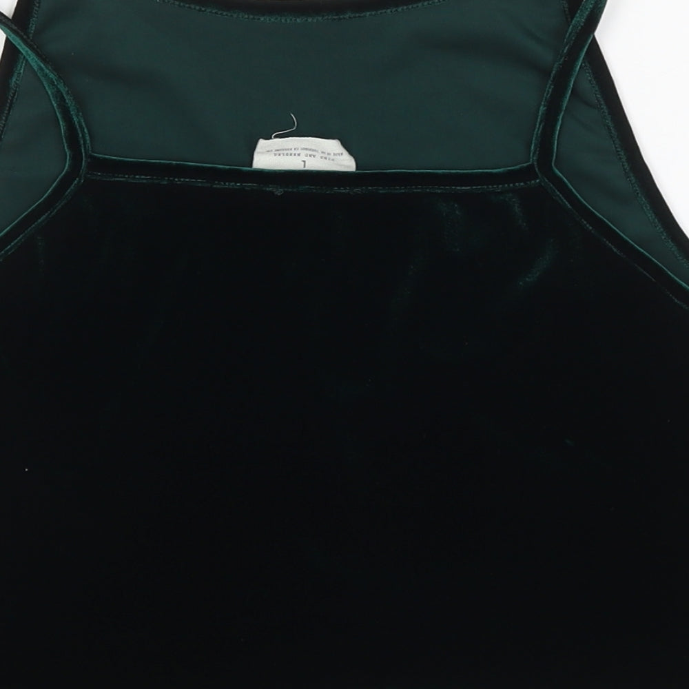 Pins & Needles Womens Green  Polyester Cropped Tank Size L Round Neck