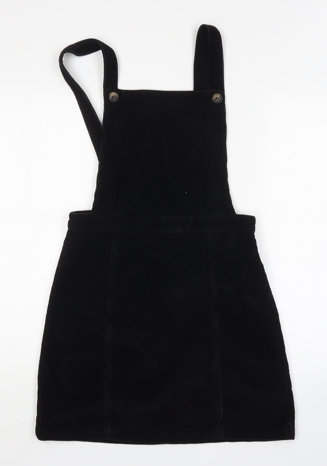 Topshop Womens Black  Cotton Pinafore/Dungaree Dress  Size 12  Square Neck