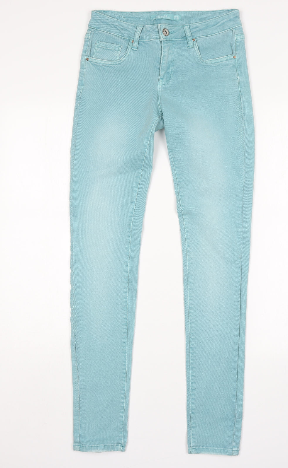 Fabric8 Womens Green  Cotton Skinny Jeans Size 8 L31 in Regular