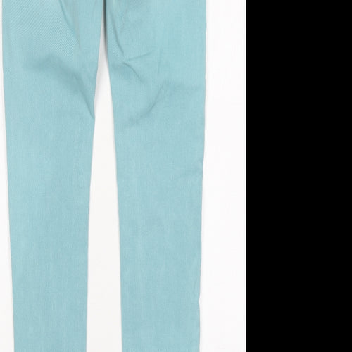 Fabric8 Womens Green  Cotton Skinny Jeans Size 8 L31 in Regular