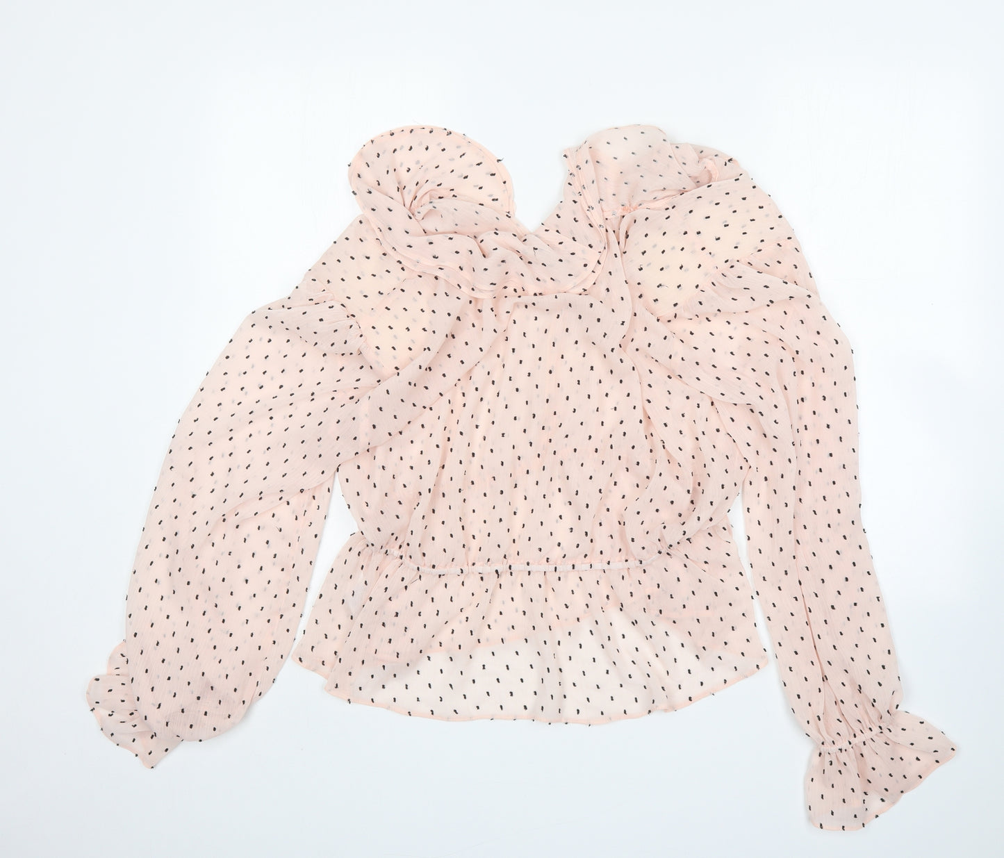 ASOS Womens Multicoloured Polka Dot Polyester Basic Blouse Size 16 V-Neck