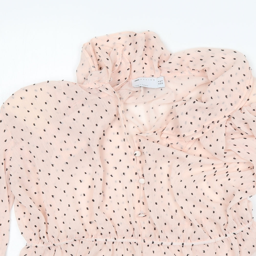 ASOS Womens Multicoloured Polka Dot Polyester Basic Blouse Size 16 V-Neck