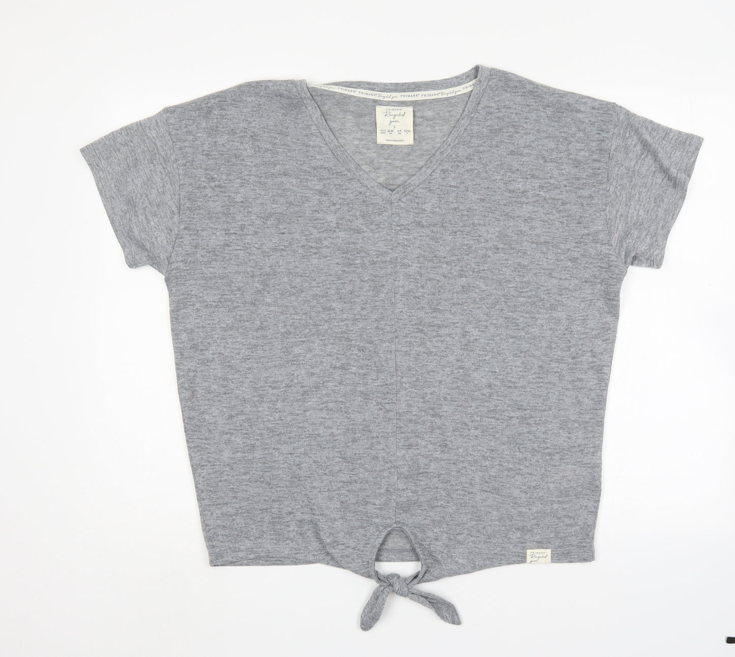 Primark Womens Grey V-Neck  Polyester Pullover Jumper Size S