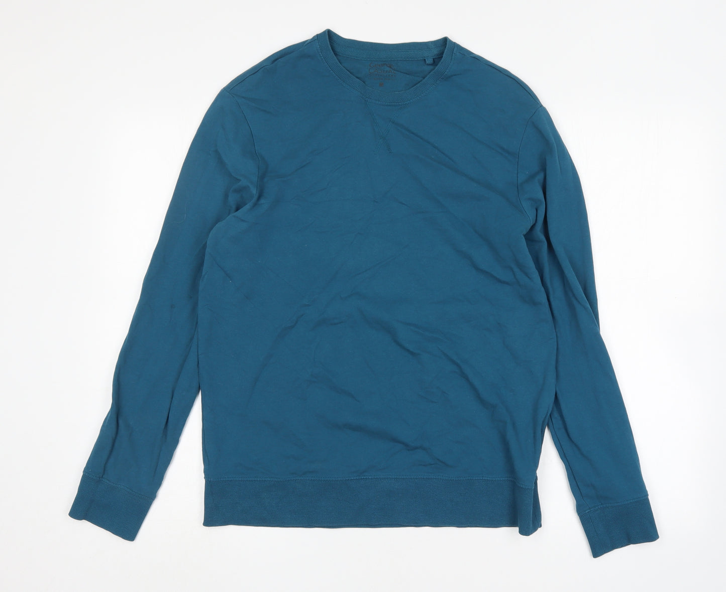 George Mens Green  Cotton Pullover Sweatshirt Size M