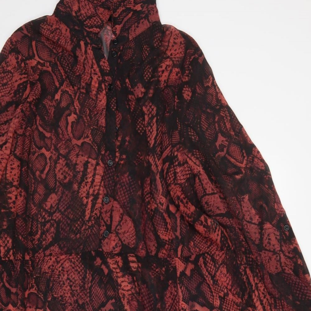 George Womens Multicoloured Animal Print Polyester Fit & Flare  Size 22  Collared