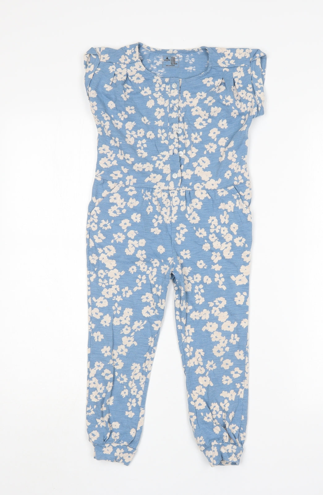 Gap Girls Multicoloured Floral Cotton Jumpsuit One-Piece Size 4 Years