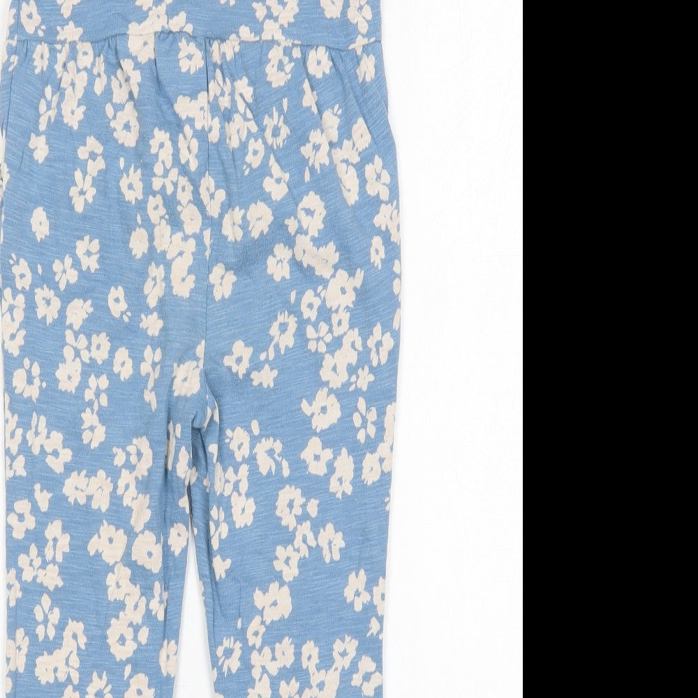 Gap Girls Multicoloured Floral Cotton Jumpsuit One-Piece Size 4 Years