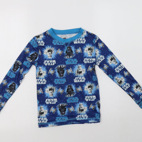 Preworn Boys Blue  Polyester Basic T-Shirt Size 6 Years Crew Neck  - Star Wars