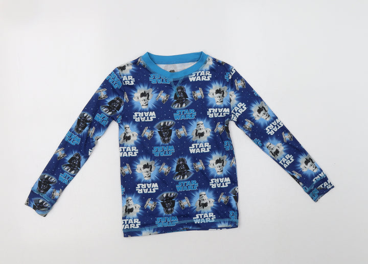 Preworn Boys Blue  Polyester Basic T-Shirt Size 6 Years Crew Neck  - Star Wars