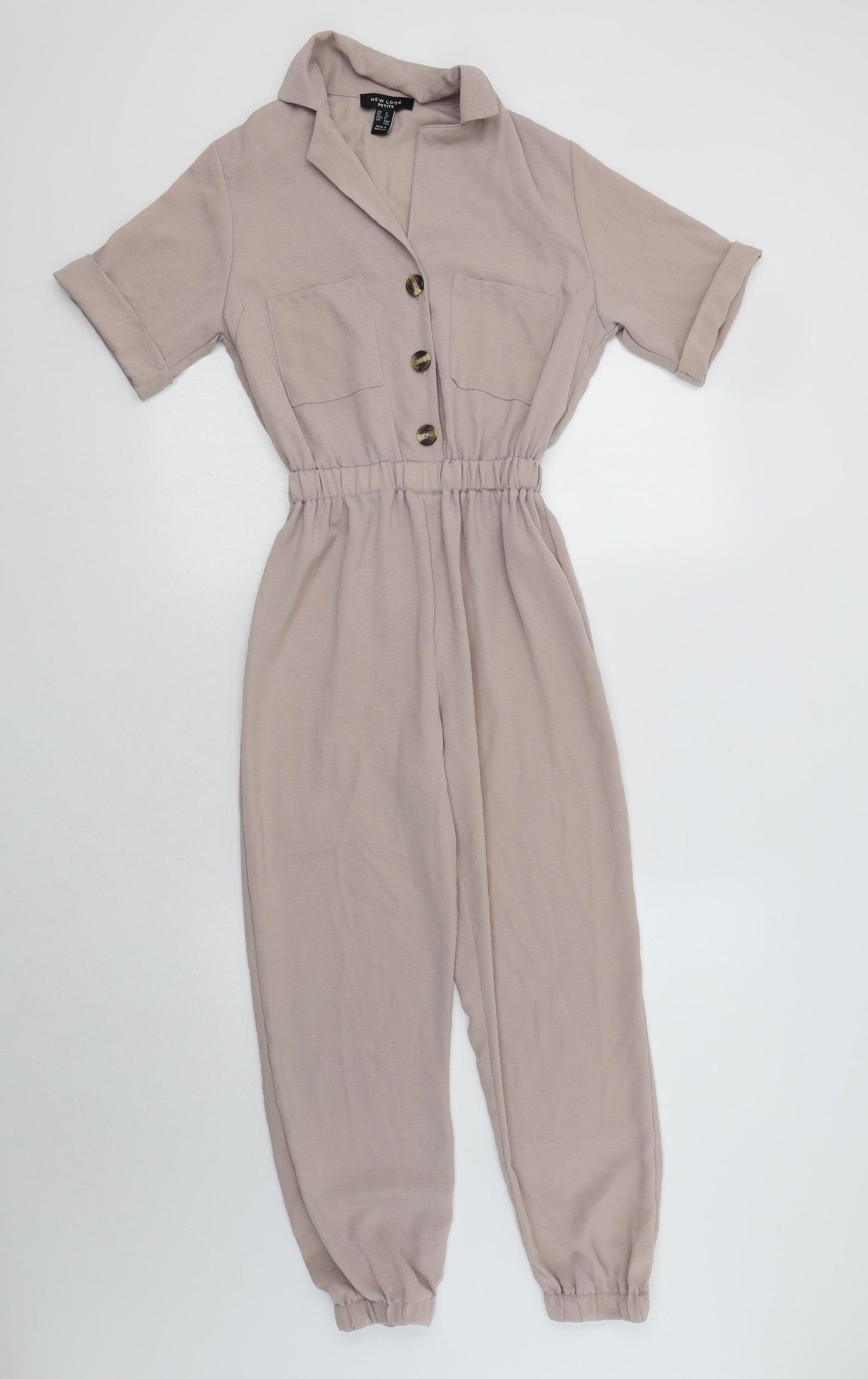 New Look Womens Pink  Polyester Jumpsuit One-Piece Size 4 L25 in Button
