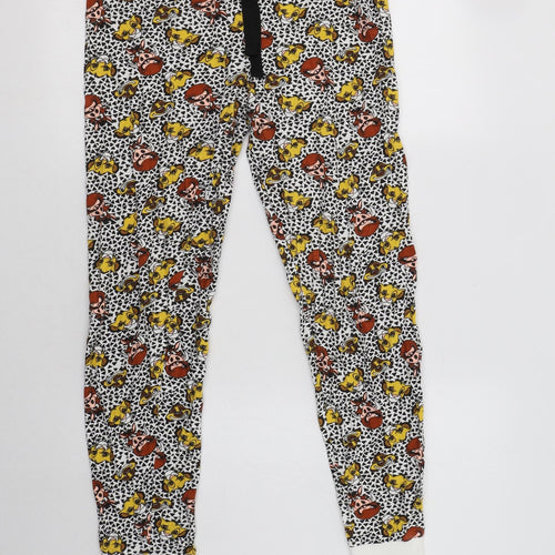 Primark Womens Multicoloured Geometric Cotton  Pyjama Pants Size XS  Drawstring - Lion King