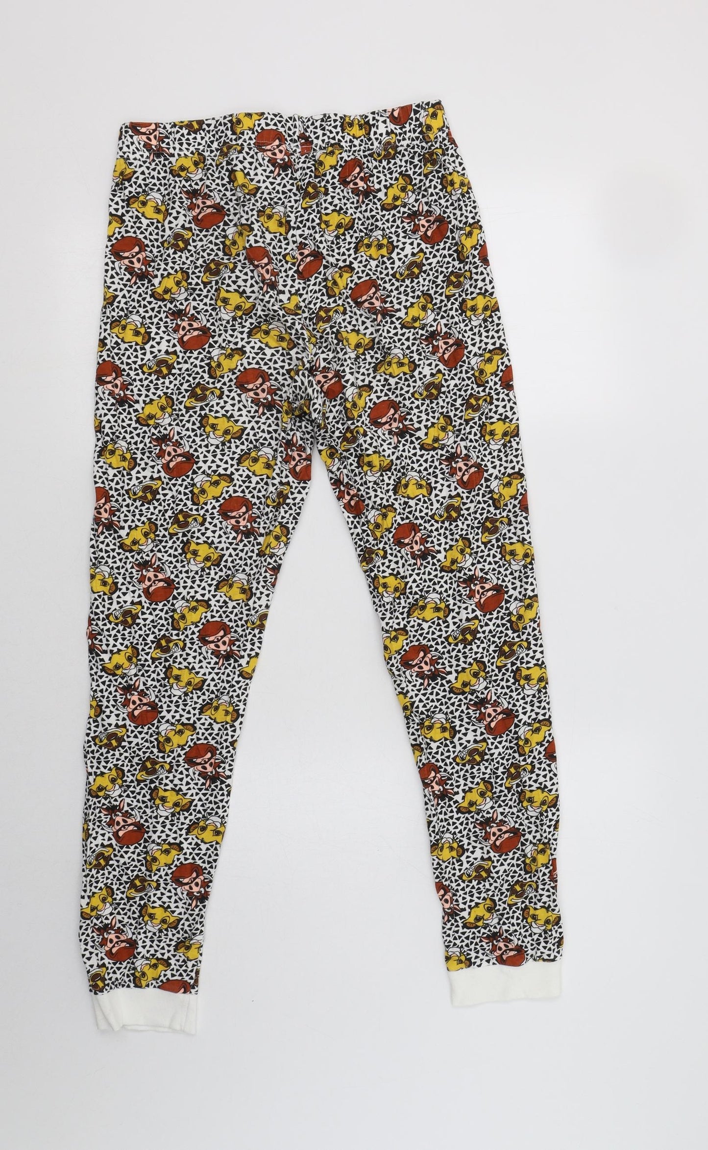 Primark Womens Multicoloured Geometric Cotton  Pyjama Pants Size XS  Drawstring - Lion King