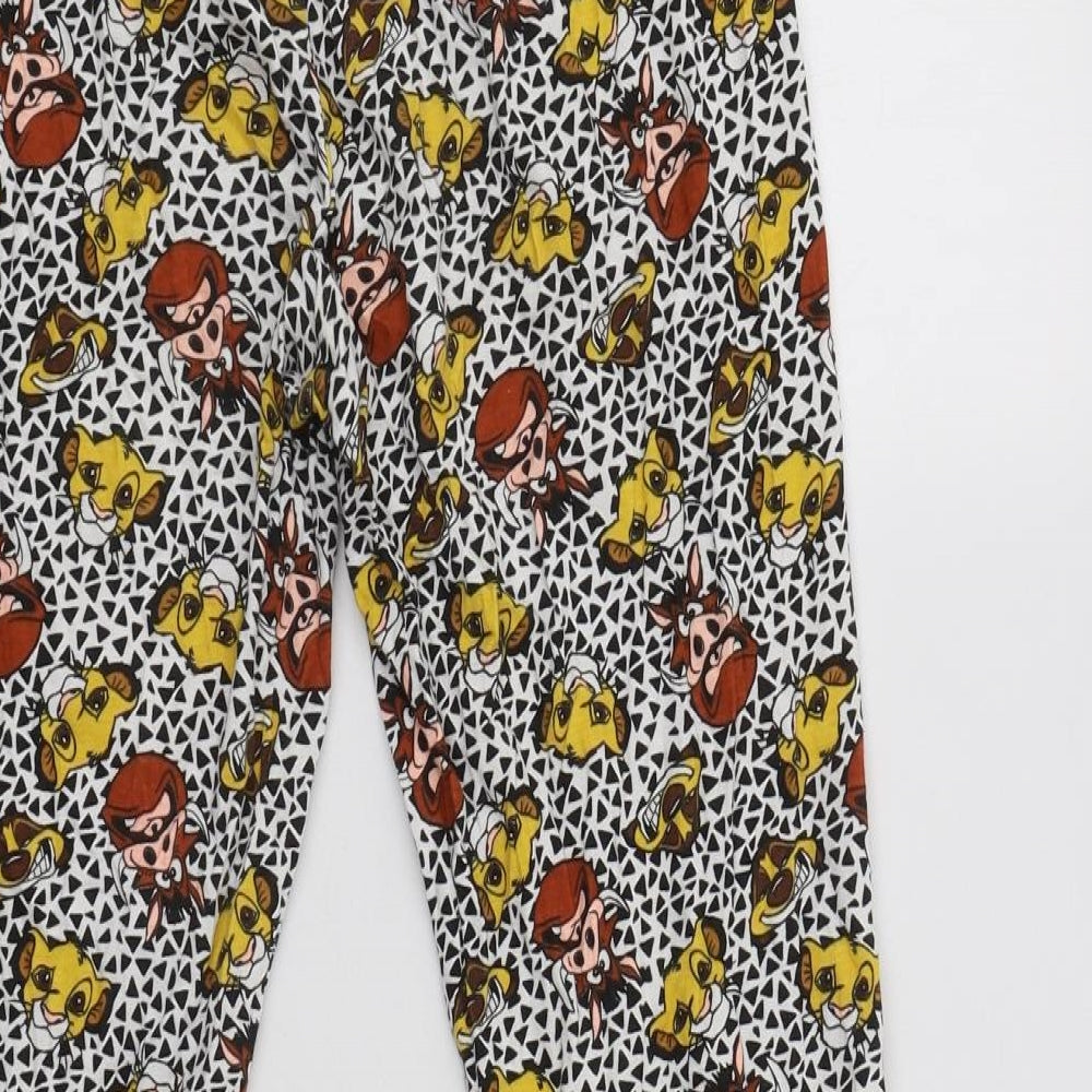 Primark Womens Multicoloured Geometric Cotton  Pyjama Pants Size XS  Drawstring - Lion King