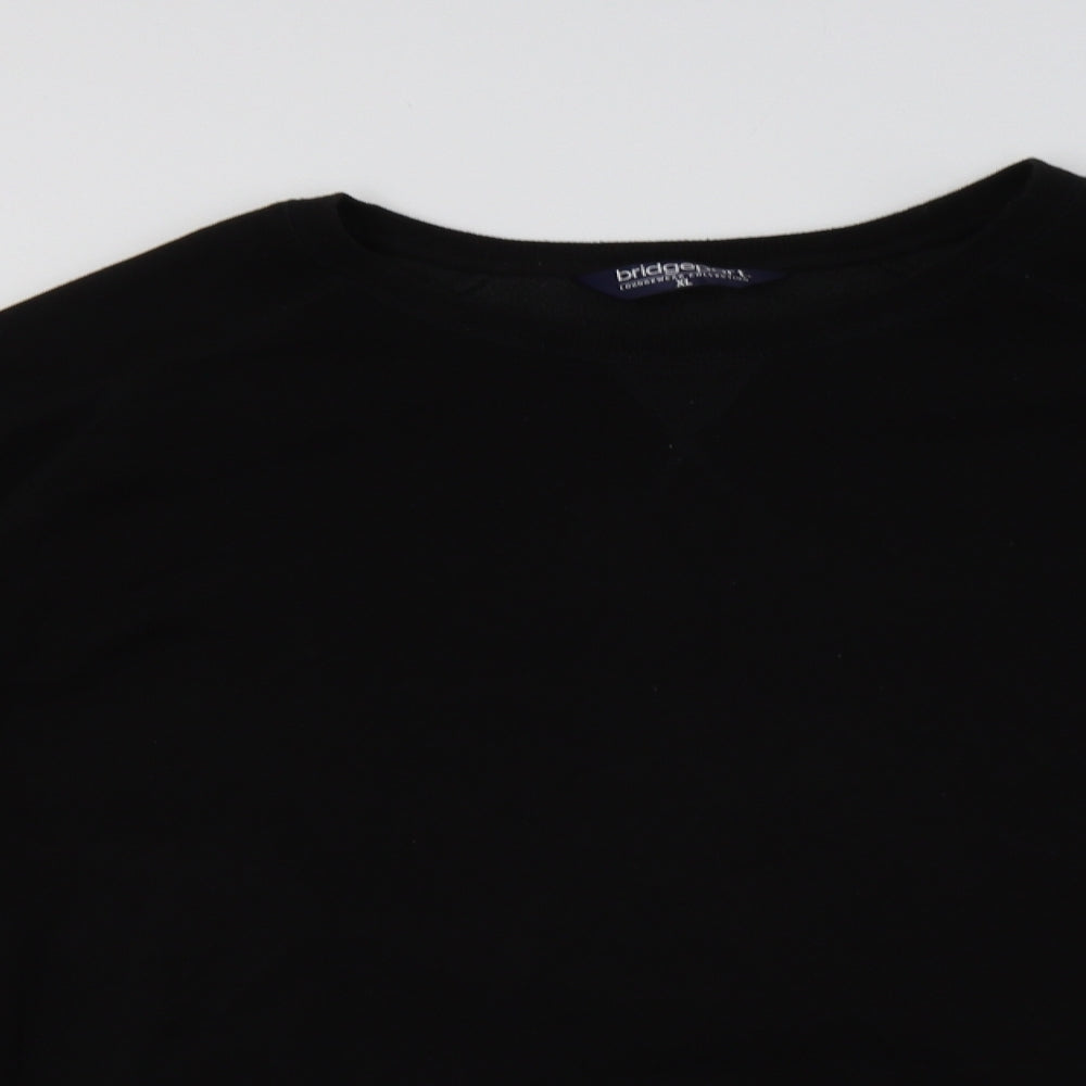Bridgeport Womens Black  Polyester Pullover Sweatshirt Size XL
