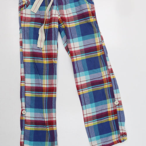 Superdry Mens Multicoloured Check Cotton  Pyjama Pants Size XS  Button