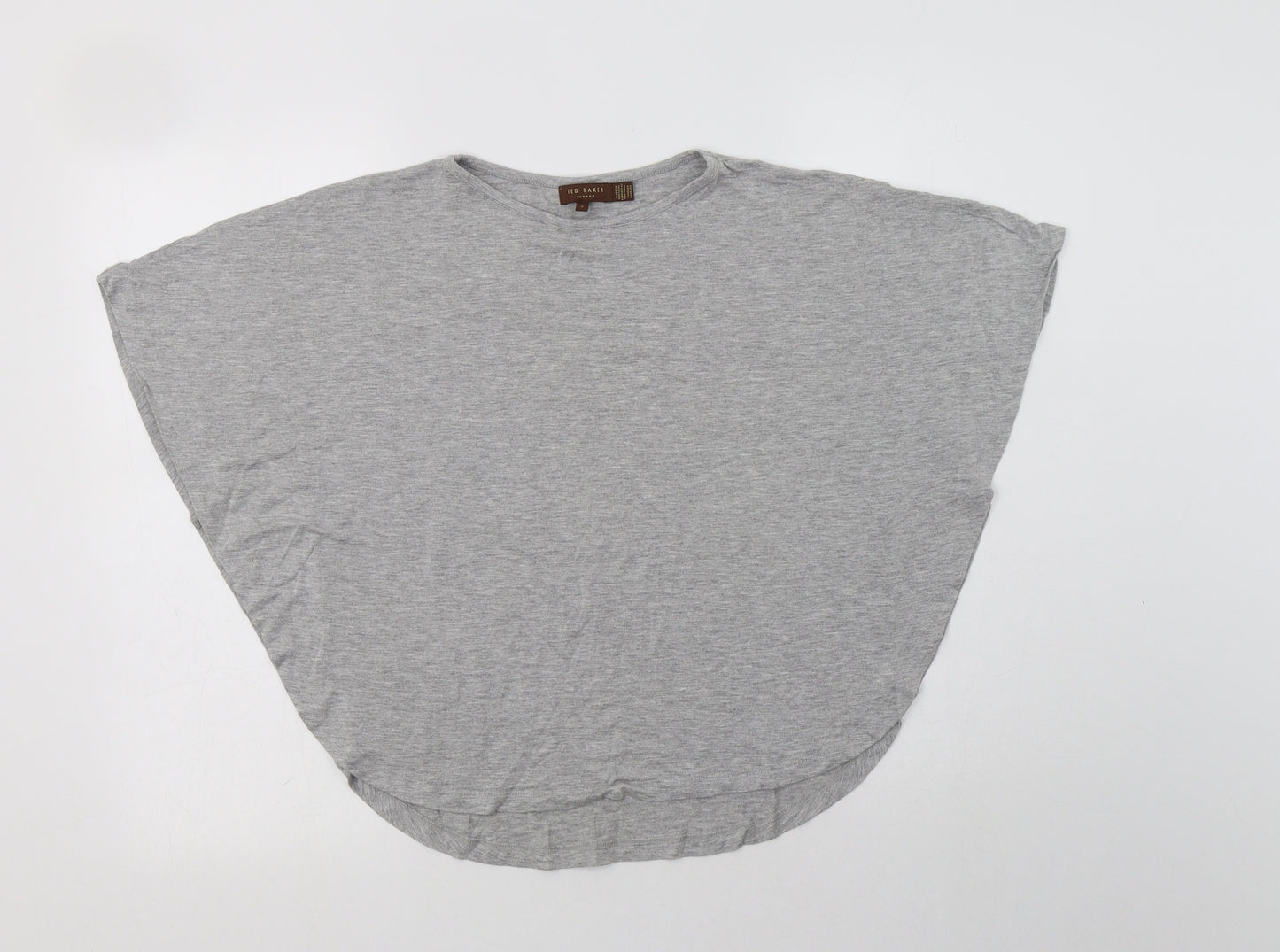 Ted Baker Womens Grey  Modal Basic Blouse Size 10 Crew Neck