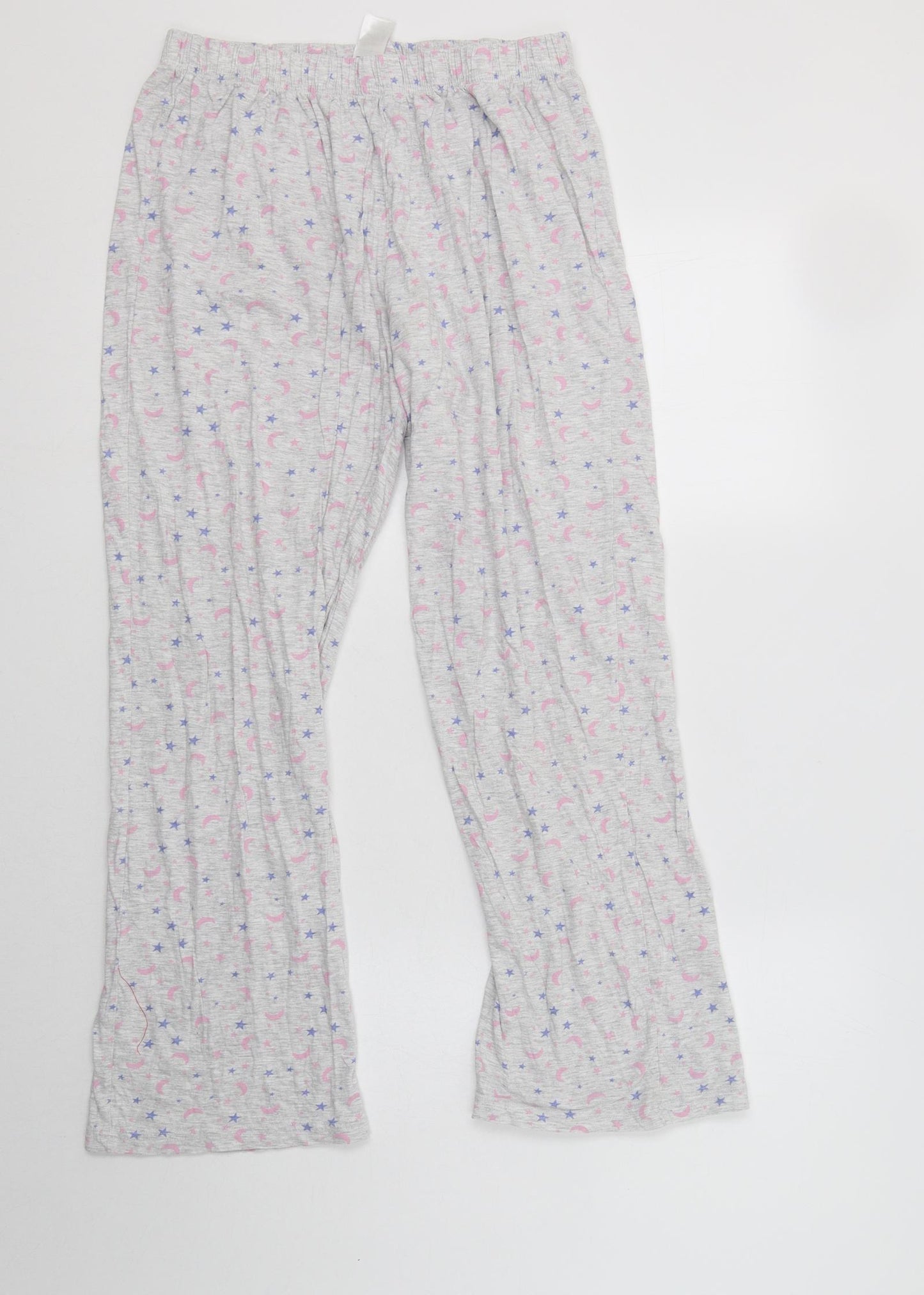 F&F Womens Grey Geometric Cotton  Pyjama Pants Size 14   - Star Print