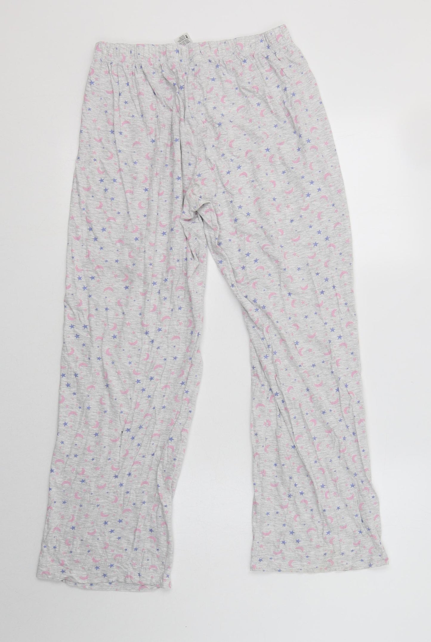 F&F Womens Grey Geometric Cotton  Pyjama Pants Size 14   - Star Print