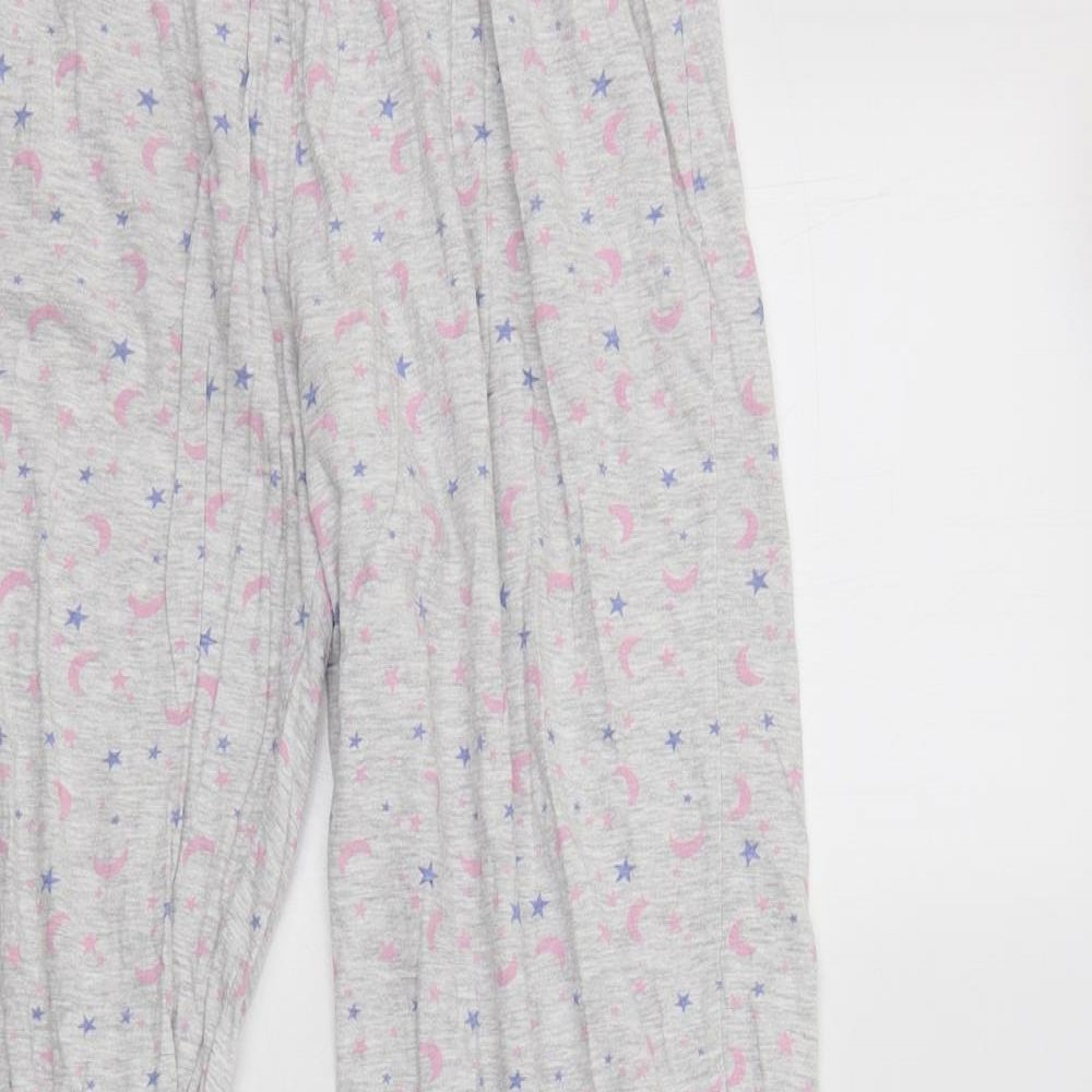 F&F Womens Grey Geometric Cotton  Pyjama Pants Size 14   - Star Print