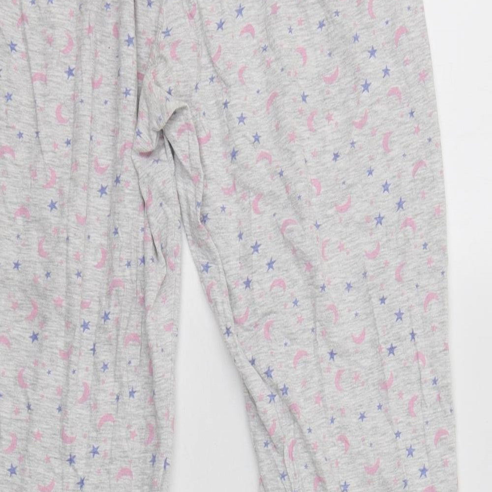 F&F Womens Grey Geometric Cotton  Pyjama Pants Size 14   - Star Print