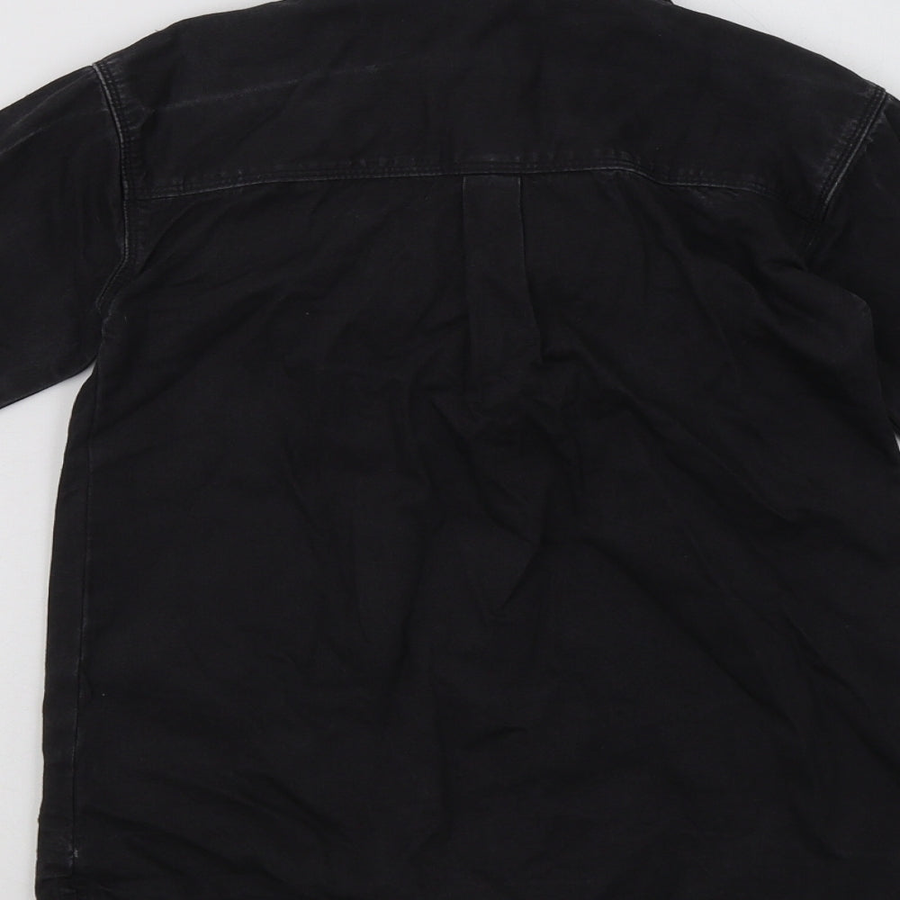 NEXT Girls Black  Cotton Basic Button-Up Size 7 Years Collared Button